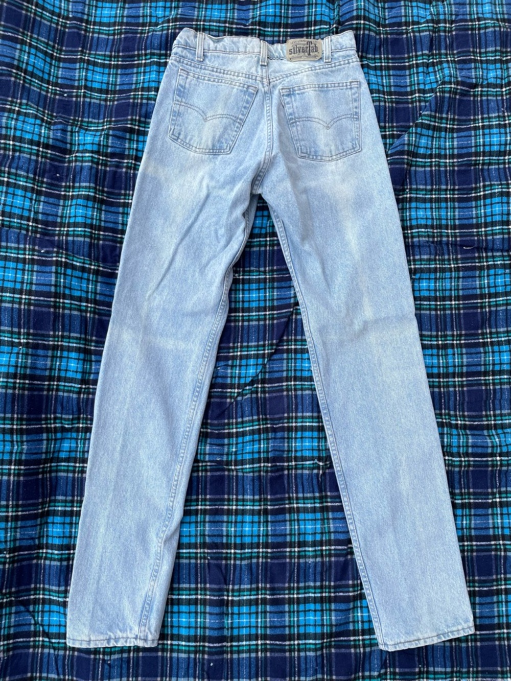 Levi’s 525s | Vintage Silver Tab Distressed Long Slim Tapered Jeans 1994 - Picture 4 of 9
